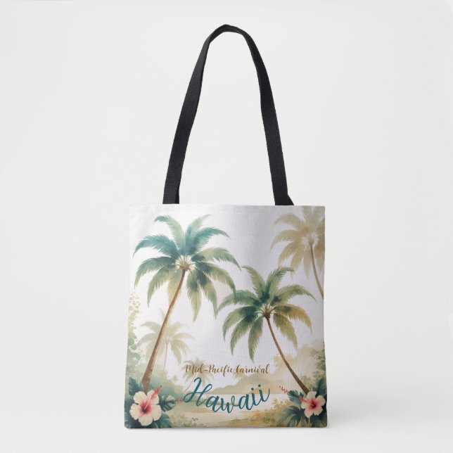 Bolsa Tote Vintage Style Havaiano Viagem Honolulu (Frente)
