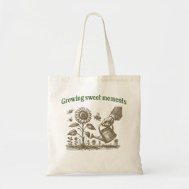 Bolsa Tote Vintage Sunflower Gardening Growing Sweet Moments 