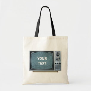 Bolsa Tote Vintage Television Set com tela estática