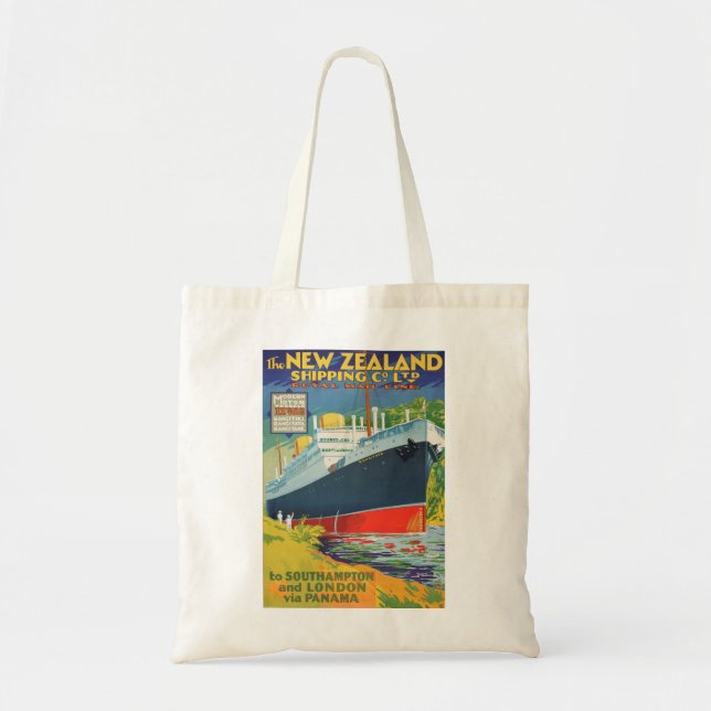 Bolsa Tote Vintage travel poster new zealand (Frente)