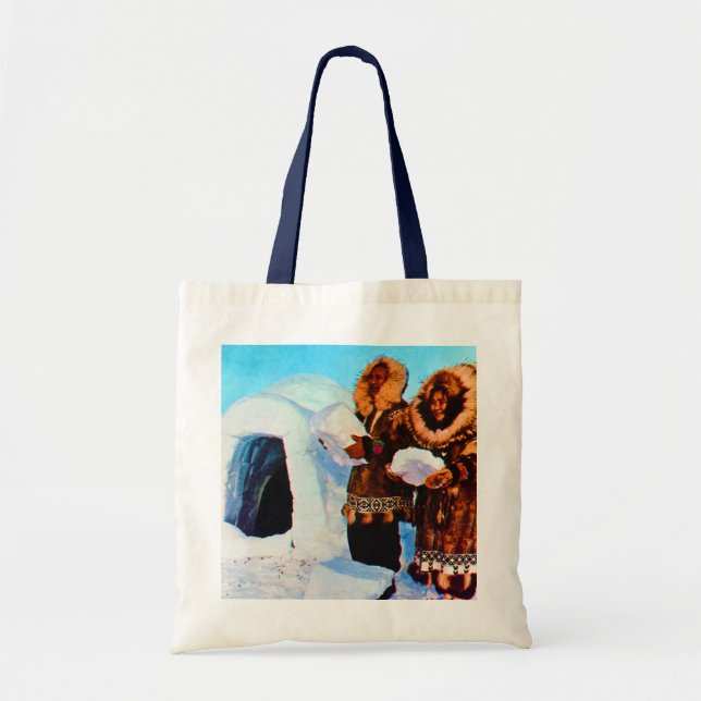 Bolsa Tote Vintage USA Alaska igloo builds (Frente)