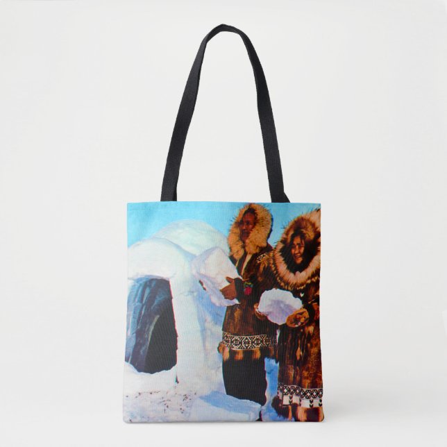 Bolsa Tote Vintage USA Alaska igloo builds (Frente)