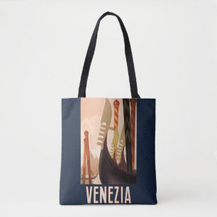 Bolsa Tote Vintage Veneice Itália Gondola Viagem