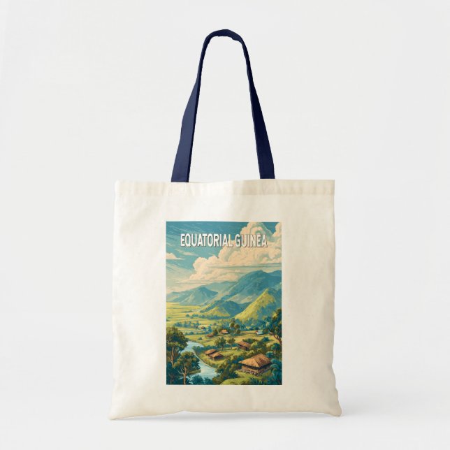 Bolsa Tote Vintage Viagem da Guiné Equatorial (Frente)
