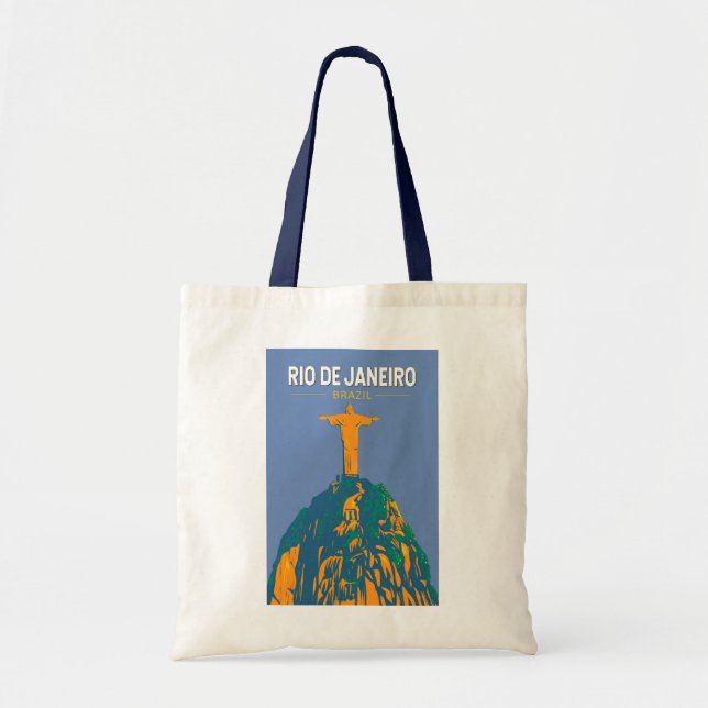 Bolsa Tote Vintage Viagem de Arte do Brasil no Rio de Janeiro (Frente)