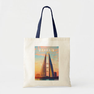 Bolsa Tote Vintage Viagem de Ilustração Bahrein