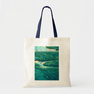 Bolsa Tote Vintage Viagem de Ilustração da Guiné Bissau