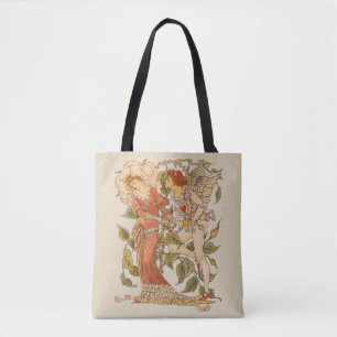 Bolsa Tote Vintage Victorian Art, Rosa por Walter Crane