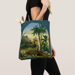 Bolsa Tote Vintage Victorian Folk Art, Noah's Ark by Hidley