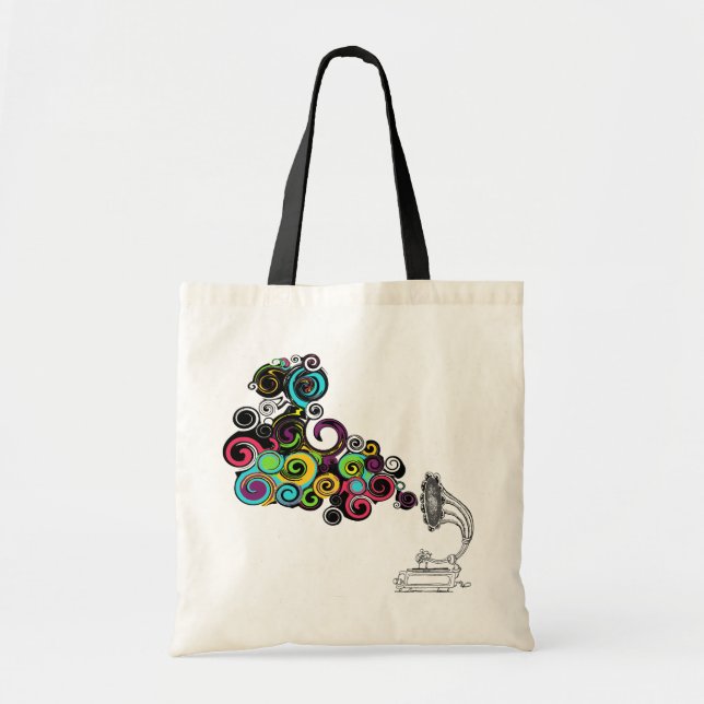 Bolsa Tote Vintage Victrola retro (Frente)