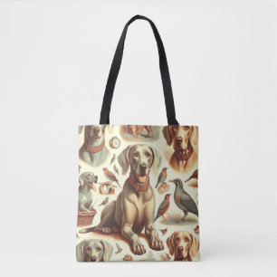 Bolsa Tote Vintage Weimaraner Seamless