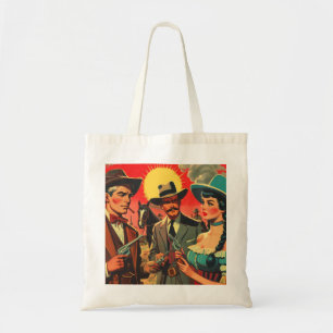 Bolsa Tote Vintage Western História em quadrinhos Illustratio