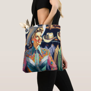 Bolsa Tote Vintage Western Retro Cowgirl Shirt Comprando