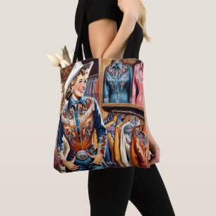 Bolsa Tote Vintage Western Retro Cowgirl Shirt Comprando 3