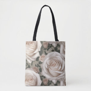 Bolsa Tote Vintage White Rose