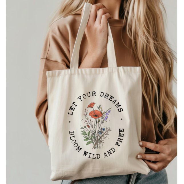 Bolsa Tote Vintage Wildflower Inspirational Floral Cote (Criador carregado)