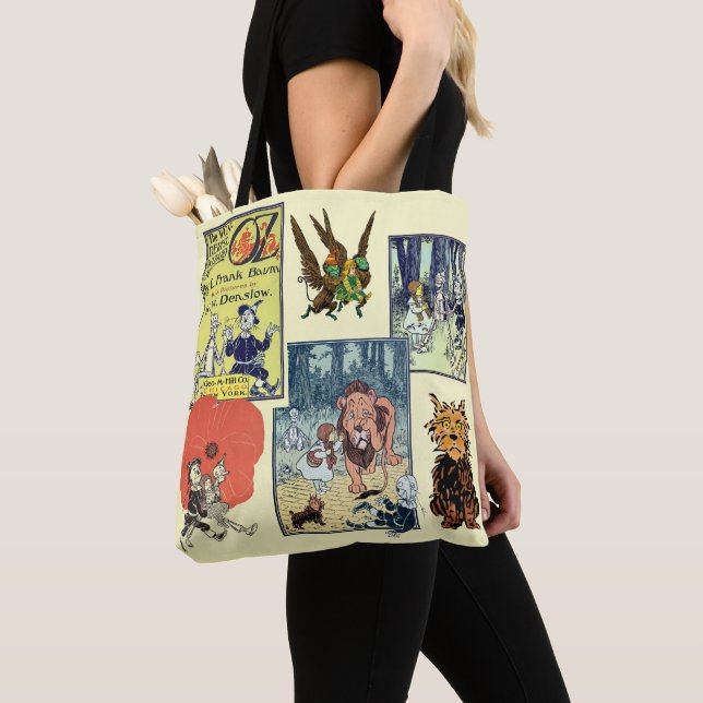 Bolsa Tote Vintage Wizard de Oz Fairy Tale Book Characters (Close Up)