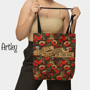Bolsa tote Vintage Wood Grain Poppy, possui 51 bol