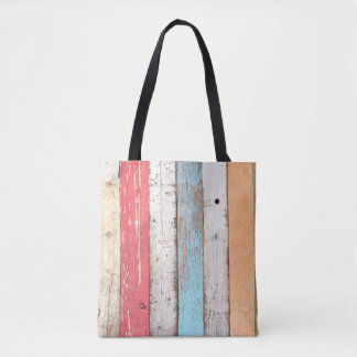Bolsa Tote Vintage Wood: Textura Cracking Multicolor.