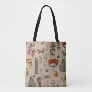 Bolsa Tote Vintage Woodland Natureza sem descontinuidades. Am