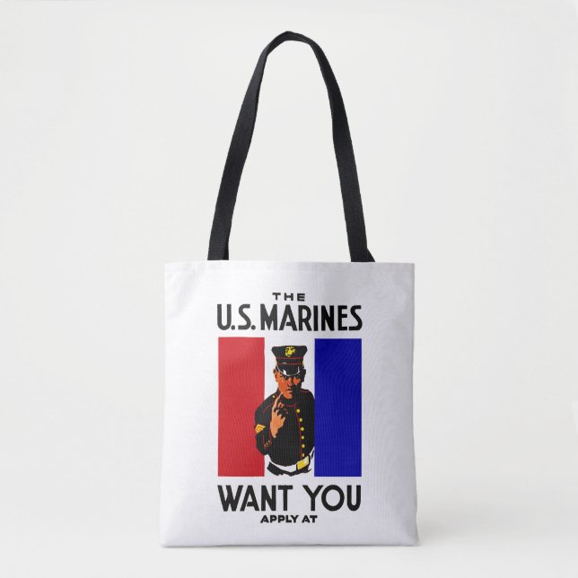 Bolsa Tote Vintage WWI Poster de Recrutamento Marinho (Frente)