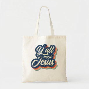 Bolsa Tote Vintage Yall precisa de Jesus fé religiosa fé reli
