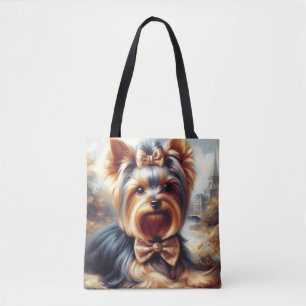 Bolsa Tote Vintage Yorkshire Terrier Painting
