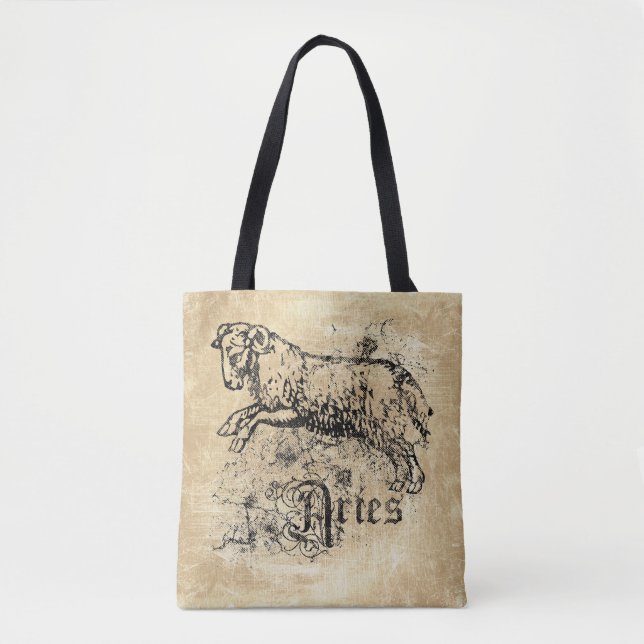 Bolsa Tote Vintage Zodiac Aries (Frente)