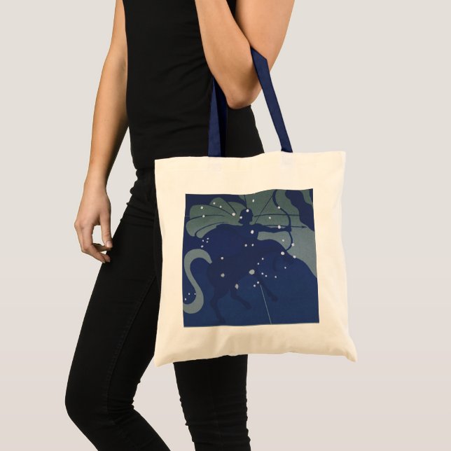 Bolsa Tote Vintage Zodiac Astrologia Sagittarius Constelação (Frente (produto))