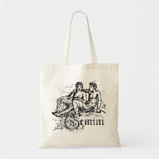 Bolsa Tote Vintage Zodiac Gemini (Frente)