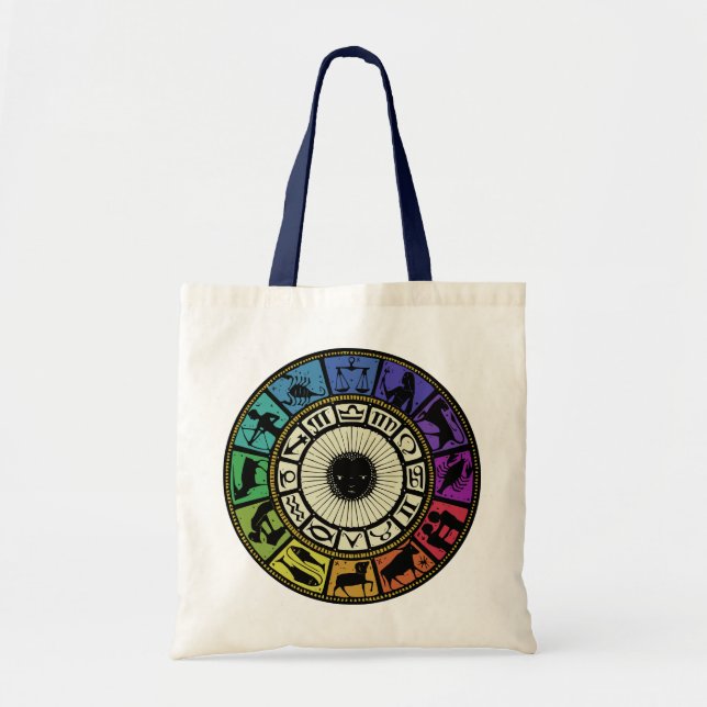 Bolsa Tote Vintage Zodiac Wheel (Frente)