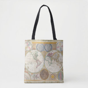 Bolsa Tote Vintagem antiga do Mapa Mundial de Viagem