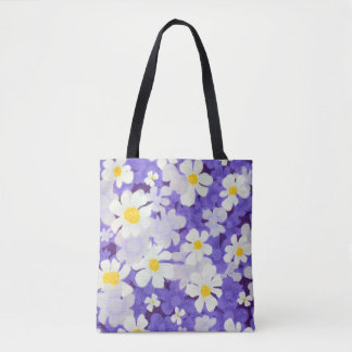 Bolsa Tote Vintagem Colorida: Padrão de Flor Sem Costura