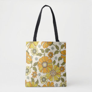 Bolsa Tote Vintagem Floral De Grande Escala Colorida, Desenha