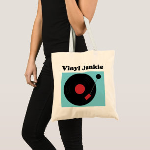 Bolsa Tote Vinyl Junkie Modern Record Lover