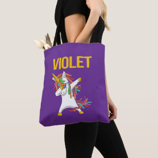 Bolsa Tote Violet Elegant Modern Funny Typography 