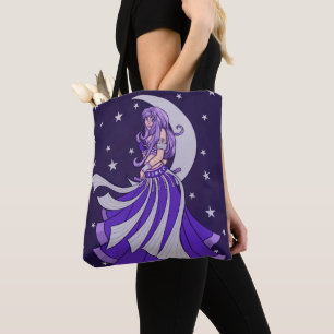 Bolsa Tote Violet Moon Deusa Belly Dancer Arte Roxa