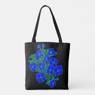 Bolsa Tote Violetas azuis #1