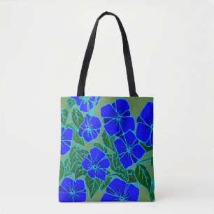 Bolsa Tote Violetas Azuis #6