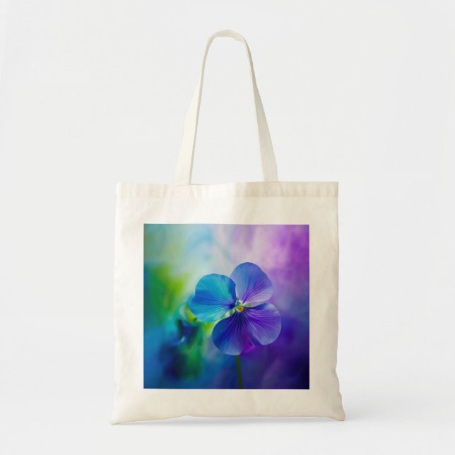 Bolsa Tote Violetas coloridas (Frente)