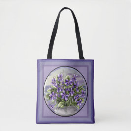 Bolsa Tote violetas em vidro luar