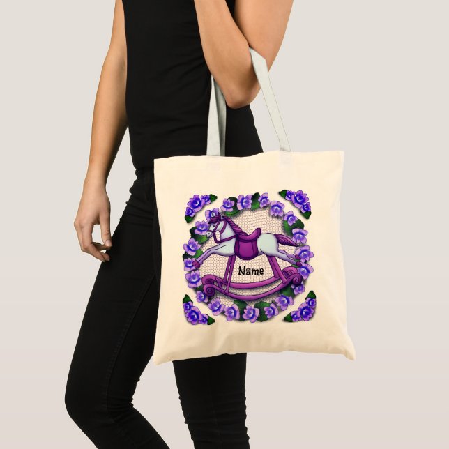 Bolsa Tote Violets Rocking Horse (Frente (produto))