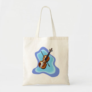 Bolsa Tote Violino com imagem azul do gráfico do fundo