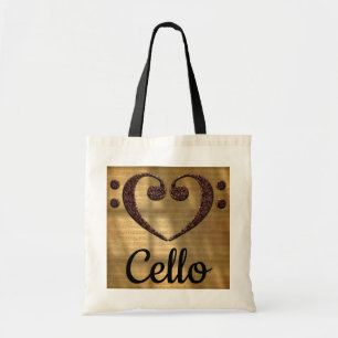Bolsa Tote Violoncelo do coração do Clef de contrabaixo