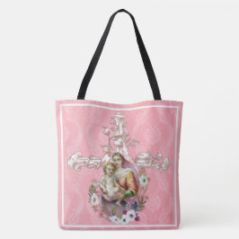 Bolsa Tote Virgem Abençoada Maria Cruz de Jesus Religioso