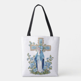 Bolsa Tote Virgem Católica Mary Ave Maria em Latim