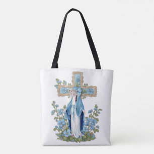 Bolsa Tote Virgem Católica Mary Ave Maria em Latim