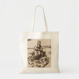 Bolsa Tote Virgem e Menino nas Nuvens