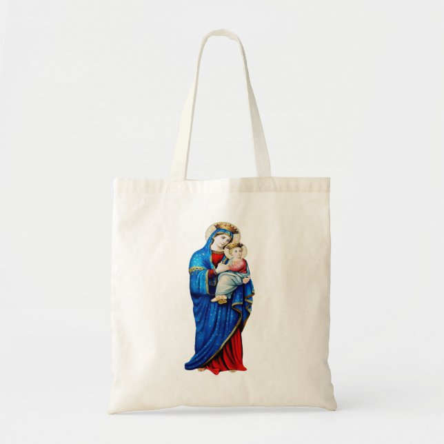 Bolsa Tote Virgem Maria com Menino Jesus (Frente)
