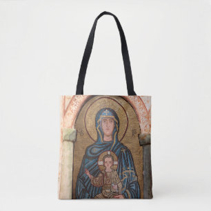 Bolsa Tote Virgem Maria e Mosaico de Jesus